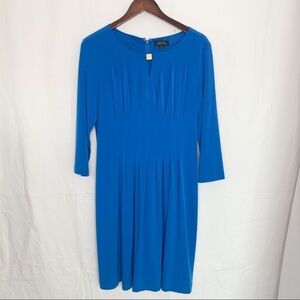 TAHARI Arthur S. Levin Royal Blue Pleated Midi Dress